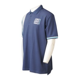 P1305   Custom made men's Polo T-shirt color contrast flat collar 3-color flat machine 65% cotton 35% polyester polo t-shirt manufacturer sapphire blue P1305   Custom made men's Polo T-shirt color contrast flat collar 3-color flat machine 65% cotton 35% polyester polo t-shirt manufacturer sapphire blue